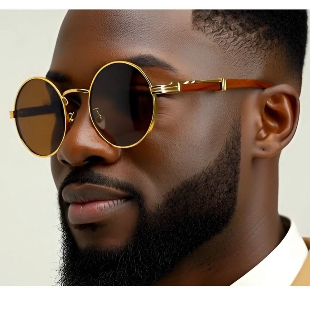 Men Glasses Gothic Round UV400 Protection Sunglasses Street Outdoor Gangster New